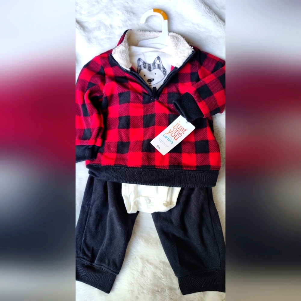 Carter's; long sleeve onesie set with Sweater and pants; size 9 months